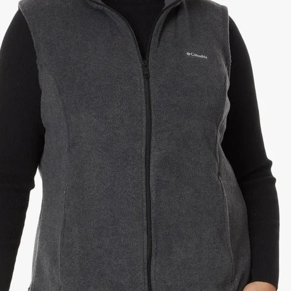 New With Tags - Women's Columbia Benton Charcoal Fleece Vest Plus Size 1x - Picture 4 of 4